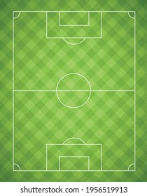 Realistic football background covering with markings - Vector illustration