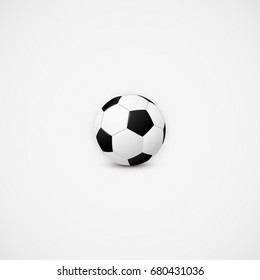 Realistic football soccer ball shiny small vector icon