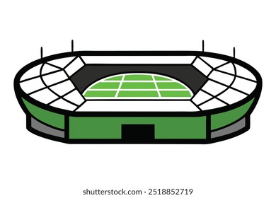 Realistic Football Stadium Vector Art.