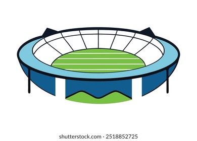 Realistic Football Stadium Vector Art.