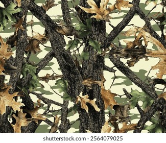 Realistic forest camouflage. Seamless pattern. Vector hunting camouflage pattern background. Useable for hunting and military purposes. camo texture