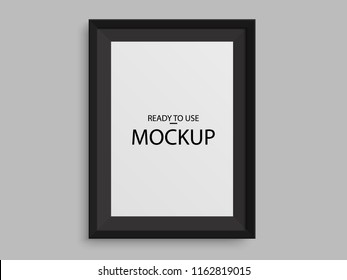 Realistic frame. Blank picture frame template. Mockup.