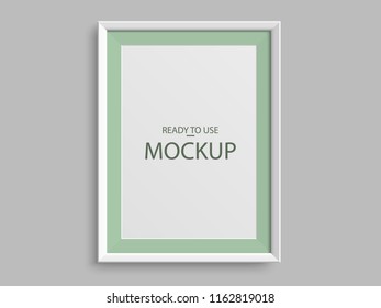 Realistic frame. Blank picture frame template. Mockup.