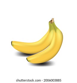 imagen vectorial de plátano fresco realista con fondo