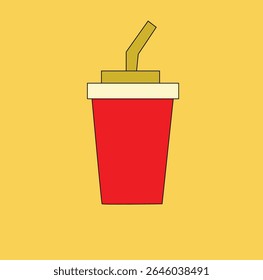 realistic fresh cold drink in plastic can on a yellow background