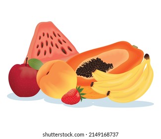 realistic fresh fruits nature icon