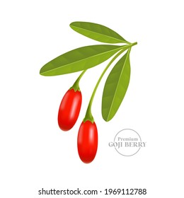 Realistic fresh goji berry vector illustration.