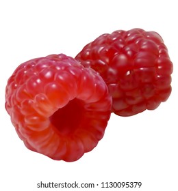 Realistic fresh juicy raspberry. 3d vector illustration.