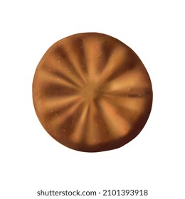 Realistic fresh round cookie on white background vector illustration