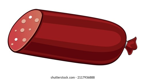 Realistic fresh sausage isolated on white background - Vector illustration