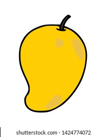 Realistic fresh yellow mango organic fruit on white background vector icon illustration graphics design