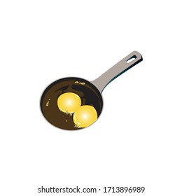 Realistic fried egg vector illustration for your idea or creativity.
