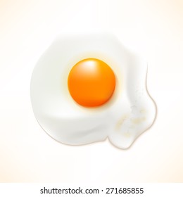 Realistic fried egg. Vector illustration