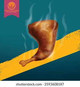 Realistic friedchicken for restaurant friedchicken post design