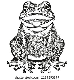 Realistic frog vector  hand drawn animal illustration toad
