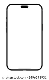 realistic front view smartphone mockup mobile Phone purple frame with blank white display vector