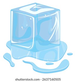 Realistic frozen ice cube vector illustration with clear, glossy look. Ideal for food and beverage design, packaging, or refreshing concepts