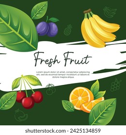 Realistic fruit background design. Fruit Background