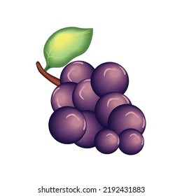 icono aislado de uvas de fruta realista
