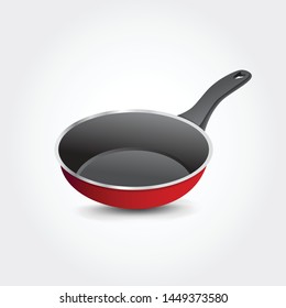 Realistic Frying Pan Vector Icon Clipart