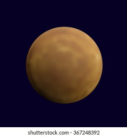 Realistic full mercury in the dark blue sky. Detailed texture of a planet with craters. Astronomy, astrology concept. Gradient mesh vector illustration for your design and business. 