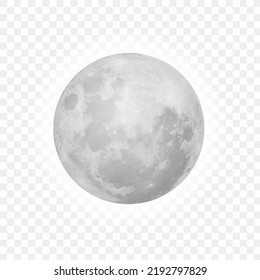 Realistic full moon. Astrology or astronomy planet design. Vector illustration EPS10