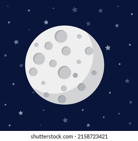 Realistic full moon. Detailed vector illustration. Elements of this image furnished by NASA eps 10