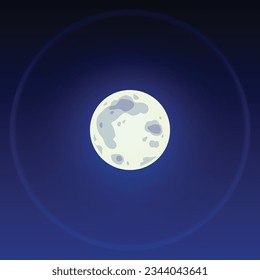 Realistic full moon. Detailed vector illustration