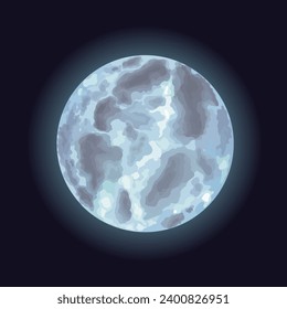 Realistic full moon. Detailed vector illustration.