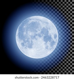 Realistic full moon. Detailed vector illustration. Original image courtesy of NASA