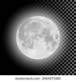 Realistic full moon. Detailed vector illustration. Elements of this image courtesy of NASA