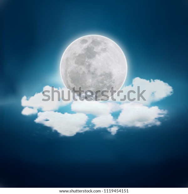 Realistic full\
moon. Detailed vector\
illustration.