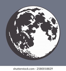 Realistic full moon. Flat vector illustration.