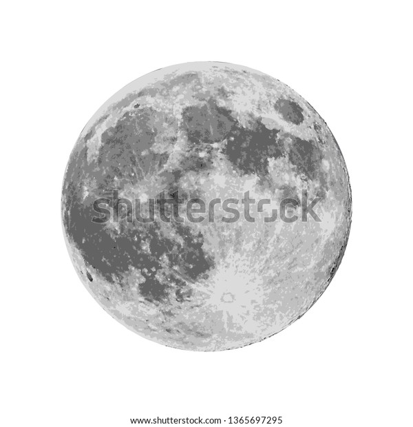 Realistic Full Moon Grouped By Color Stock Vector Royalty Free