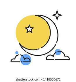 Realistic Full Moon. Ready For Your Design, Greeting Card, Banner. Vector