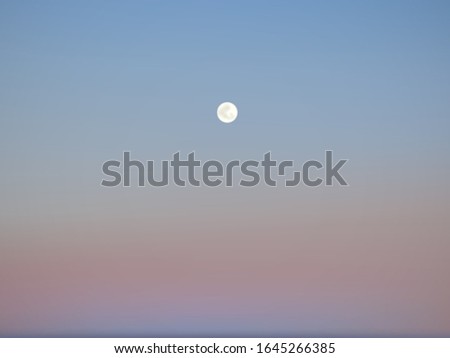Realistic full moon at sunset sky - vector eps10 illustration
