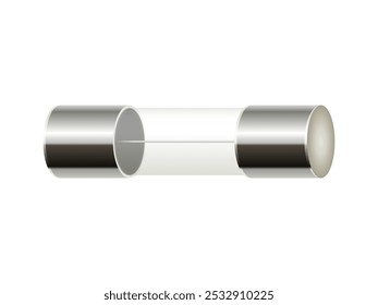 Realistic fuse of electrical protection component on white background. Vector illustration EPS 10.