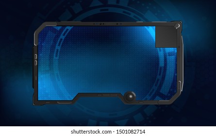 Realistic futuristic screens HUD, GUI, UI. Futuristic User Interface, frame screens. Hi-tech callout bar labels, digital templates. Vector callout titles. 3D HUD screen. Vector gadget mockup