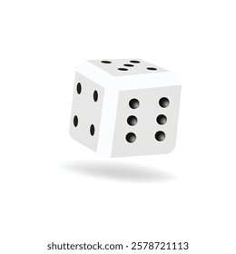 realistic gambling dice in different positions. Isolated illustrations with reflections and shadows. Elements for vector combinations. All game faces