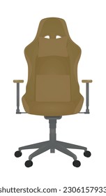 Realistic gaming chair, front view, vector illustration