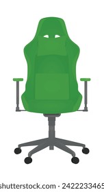 Realistic gaming chair, front view, vector illustration