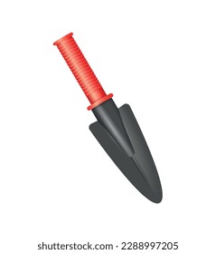 Realistic gardening scoop with red handle vector illustration
