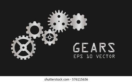 Realistic gears in different shapes