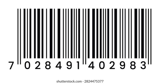 Realistic generic barcode vector illustration with numbers for packaging design
