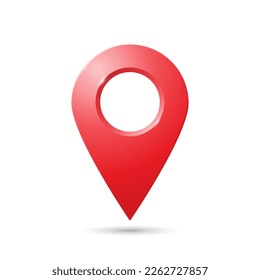 Realistic geolocation map pin code icon. The geolocation icon is dark gray with highlights, shadows and a yellow insert on a gradient background. Vector EPS 10.