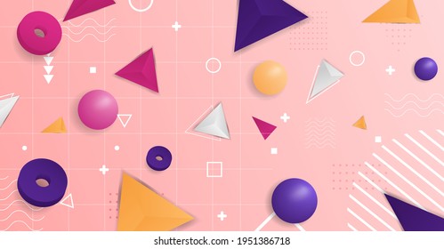 Realistic geometric abstract background vector