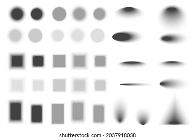 A lot of realistic geometric figure transparent grey with shadow effects. Line art. Vector illustration. Stock image.