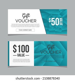 Realistic geometric gift voucher card banners design templates