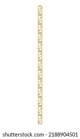 Realistic geometric golden chain belt on white background vector illustration
