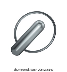 Realistic geometric shapes objects composition with isolated image of neon capsule and circle on blank background vector illustration